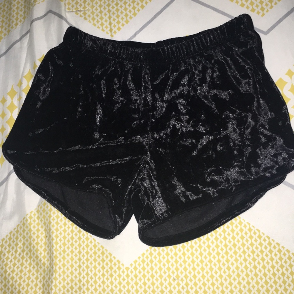 Liz and Sara velvet booty shorts.